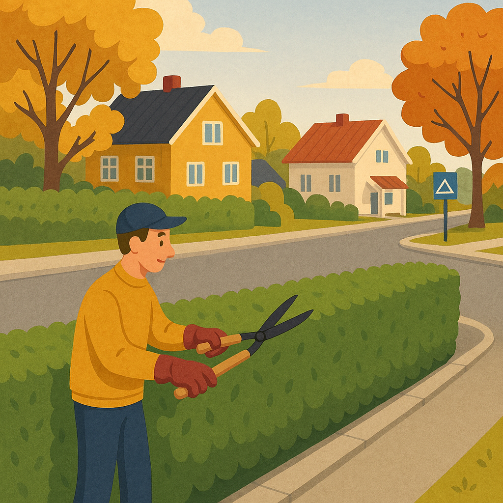 Viktig vedlikehold av hekker og busker langs vei